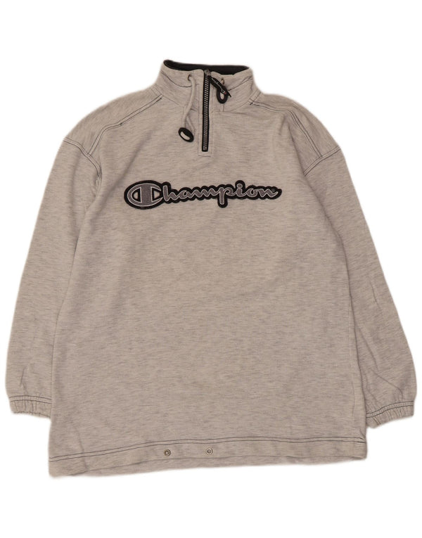 Champion Jungen-Sweatshirt mit grafischem Reißverschluss, 13–14 Jahre, grau gefleckt