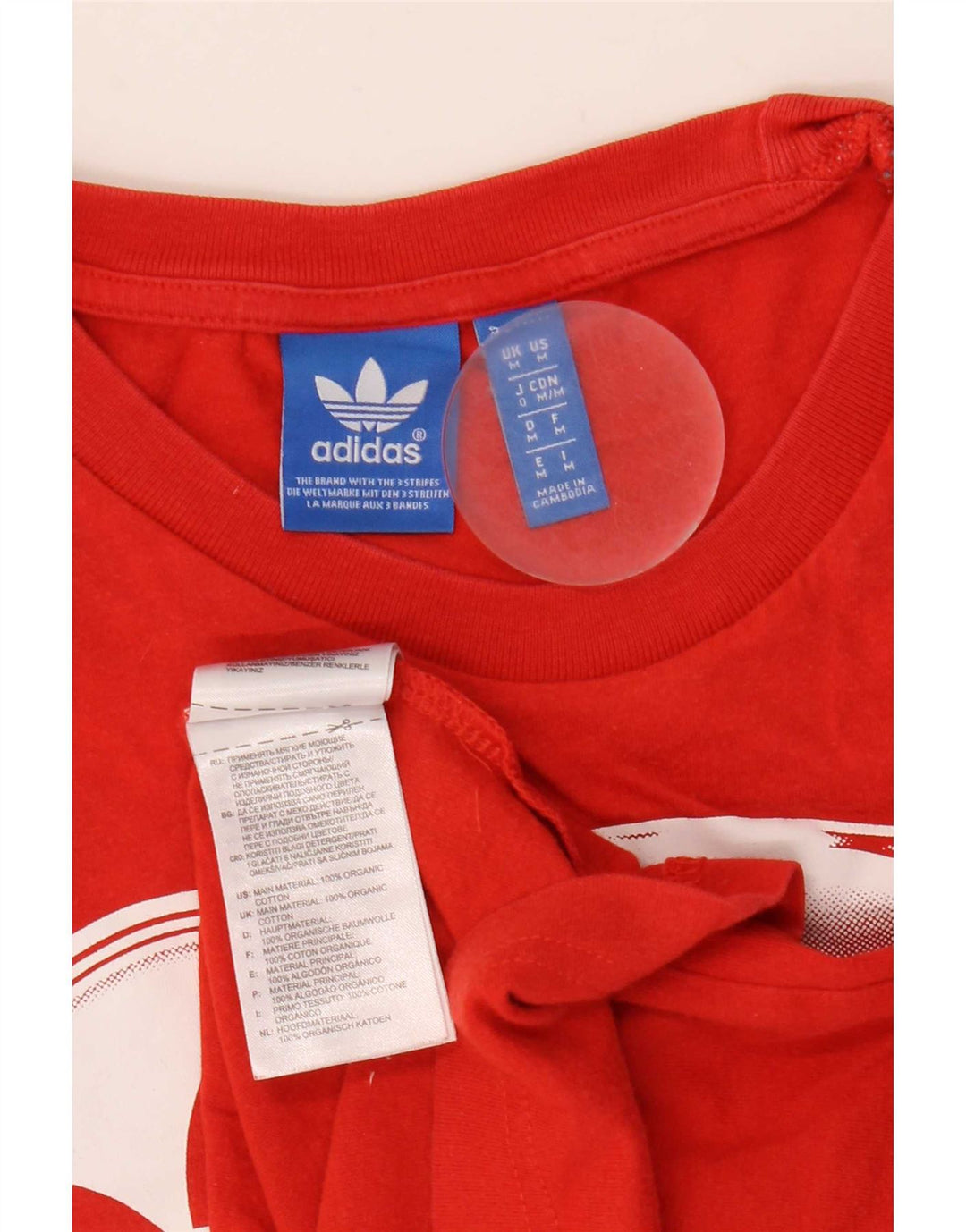 Adidas Herren Grafik-T-Shirt aus mittelroter Baumwolle