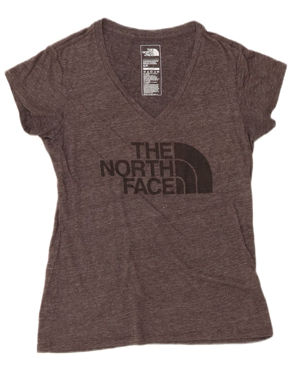 The North Face Damen Slim Fit Graphic T-Shirt Top UK 10 Small Grau meliert