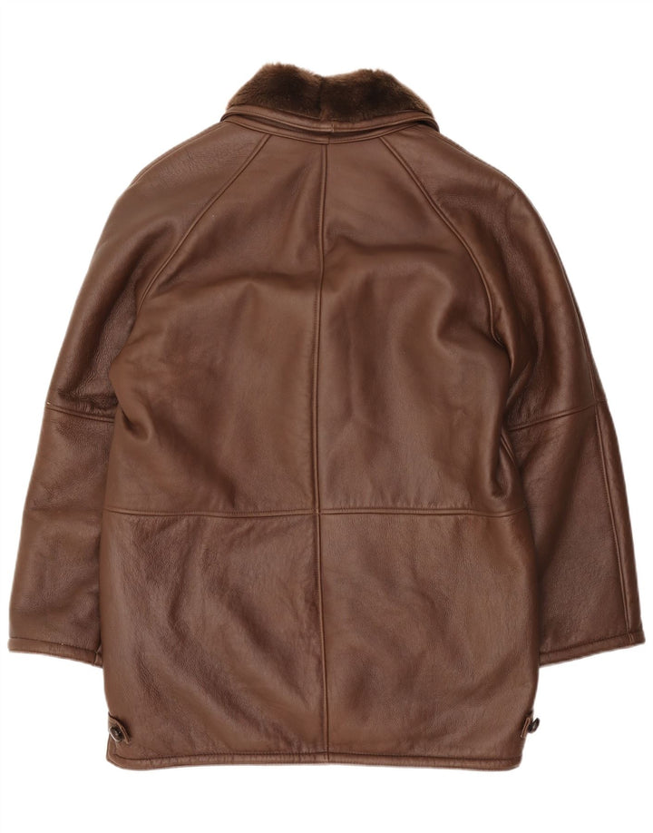 Vintage Herren Shearling Jacke IT 50 Großes braunes Shearling