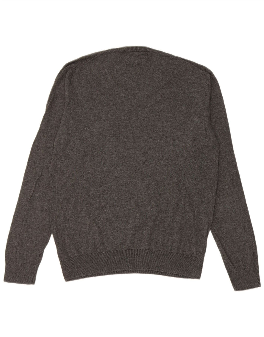 Zara Herren-Pullover mit V-Ausschnitt aus mittelgrauer Seide