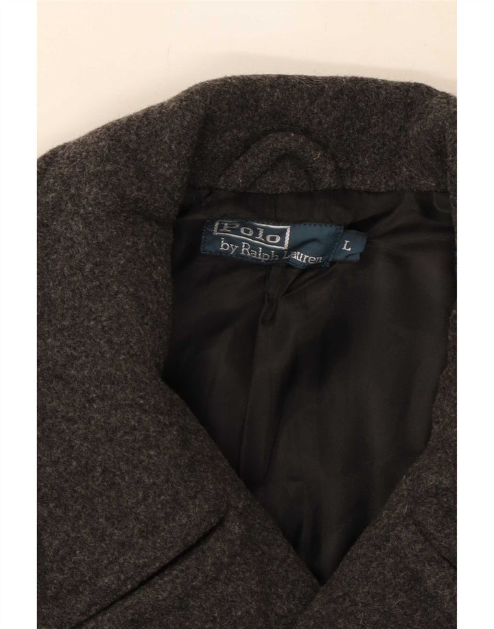 Polo Ralph Lauren Herren Pea Coat UK 40 Große graue Wolle