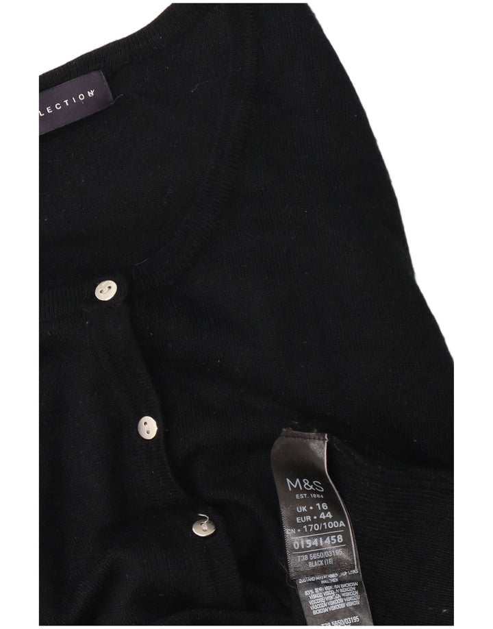 Marks & Spencer Damen-Cardigan-Pullover UK 16 Große schwarze Viskose
