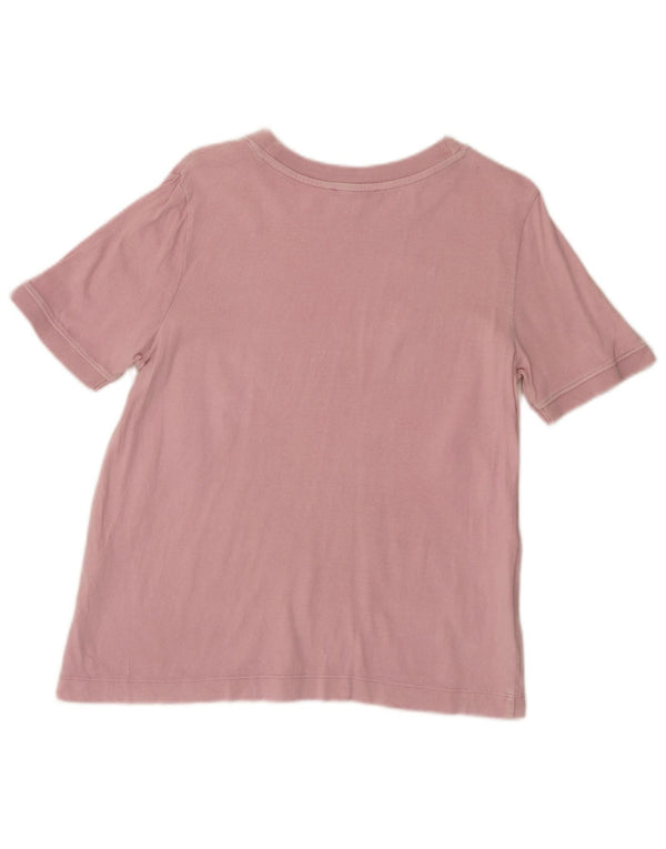 Zara Damen T-Shirt Top UK 14 Large Rosa Baumwolle