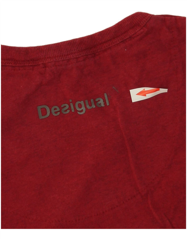 Desigual Herren-T-Shirt mit Grafik, Größe S, rote Baumwolle