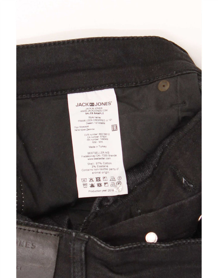 Jack & Jones Herren Straight Jeans W34 L27 Schwarze Baumwolle