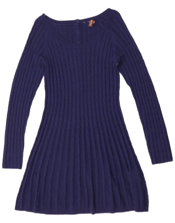 Phase Eight Langarm-Pulloverkleid für Damen, UK 12, mittelmarineblaue Wolle