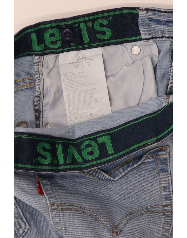 Levi's Jungen 511 Distressed Slim Jeans 15–16 Jahre W28 L30 Blaue Baumwolle