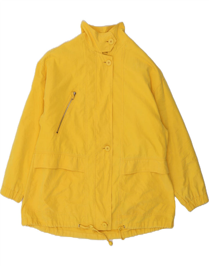 BASIC Womens Oversized Windbreaker Coat US 12 Large Yellow Polyester Vintage Basic and Second-Hand Basic from Messina Hembry 