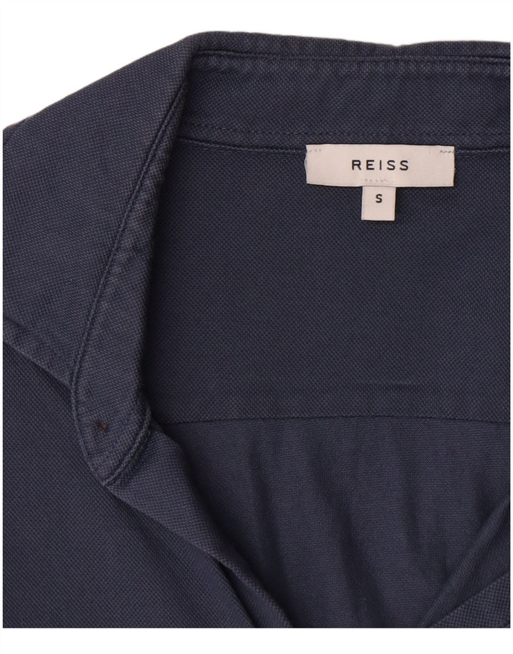 Reiss Herren-Hemd, klein, aus blauer Baumwolle
