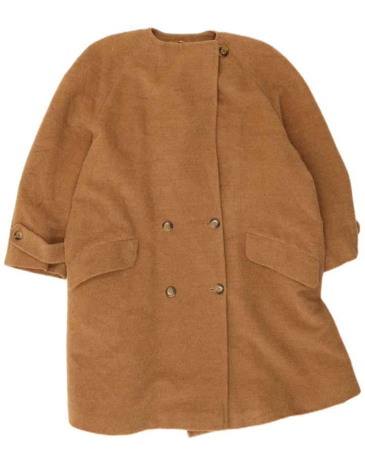 Les Copains Damen Übergroßer zweireihiger Mantel IT 42 Mittelbeige