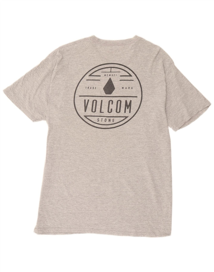 Volcom Herren-T-Shirt mit Grafik, groß, grau gesprenkelte Baumwolle