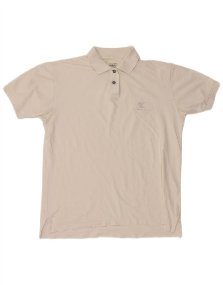 Calvin Klein Herren-Poloshirt, große weiße Baumwolle