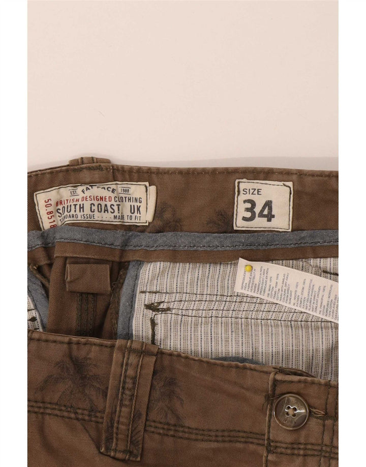 Fat Face Herren-Cargo-Shorts W34, große braune Baumwolle mit Blumenmuster