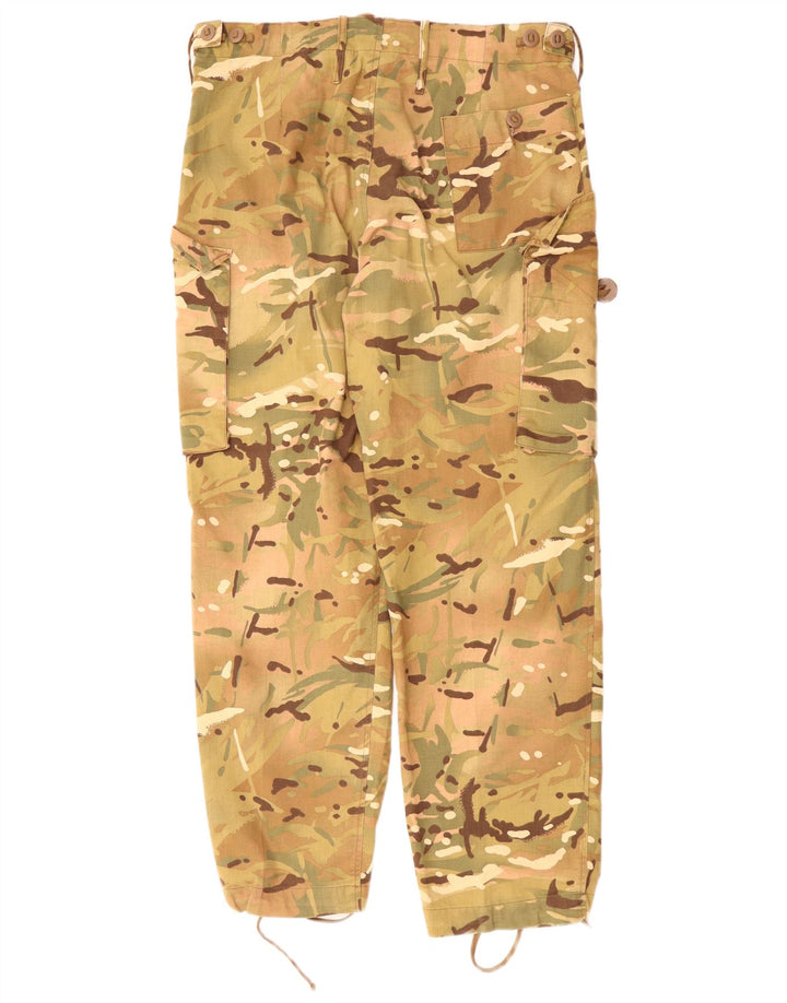 VINTAGE Gerade Herren-Cargohose W34 L29 Khaki-Camouflage-Baumwolle