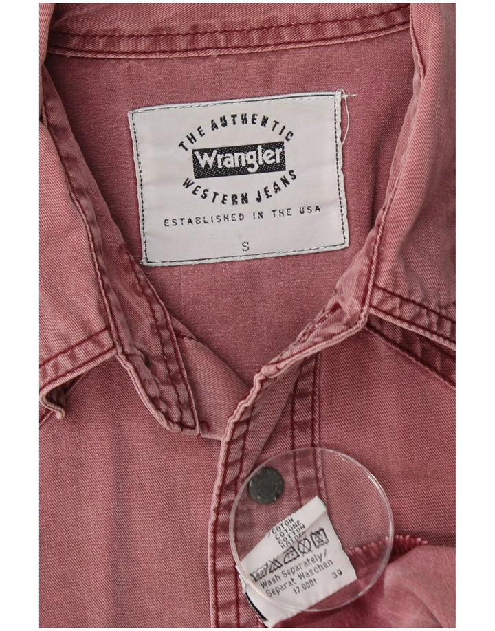 WRANGLER Herren-Western-Jeanshemd, klein, Burgunderrot, Baumwolle
