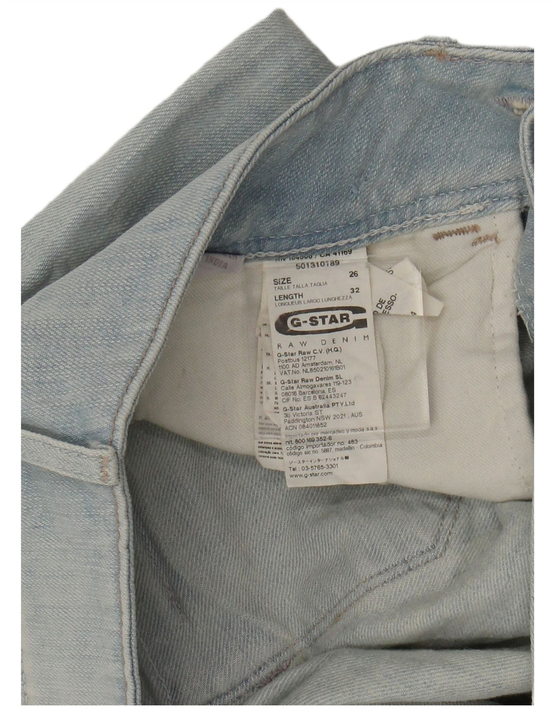 G-STAR Damen Slim Jeans W26 L25 Blaue Baumwolle