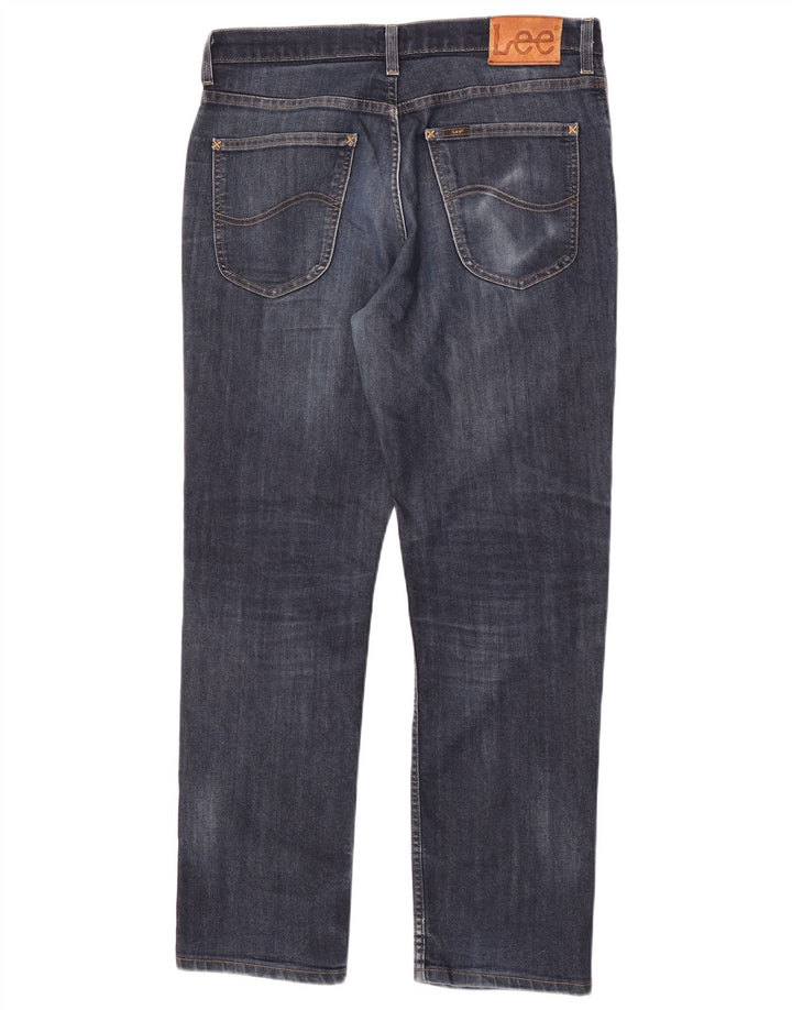 Lee Herren Brooklyn Straight Jeans W34 L30 Marineblaue Baumwolle