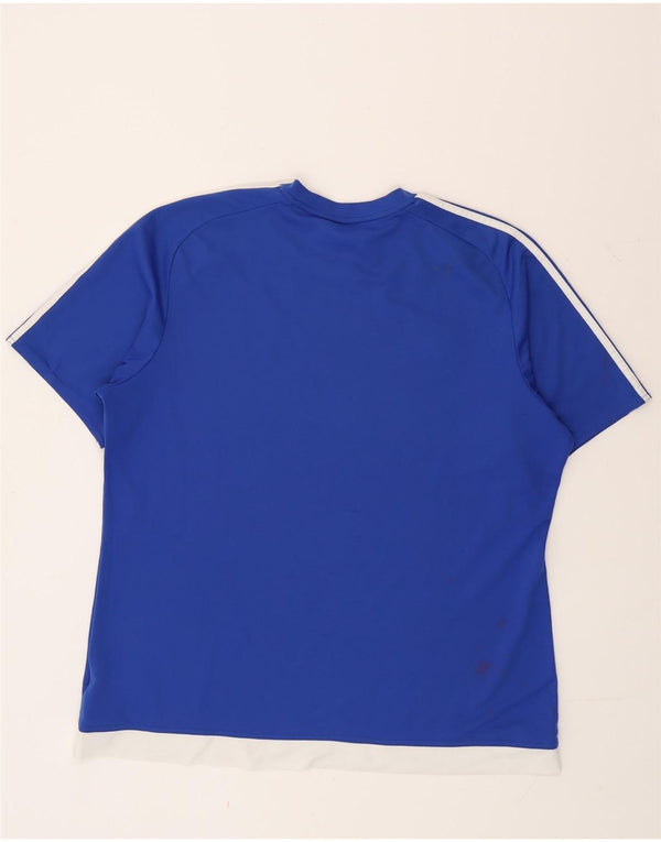 Adidas Herren Climalite T-Shirt Top XL Blau Colourblock Polyester