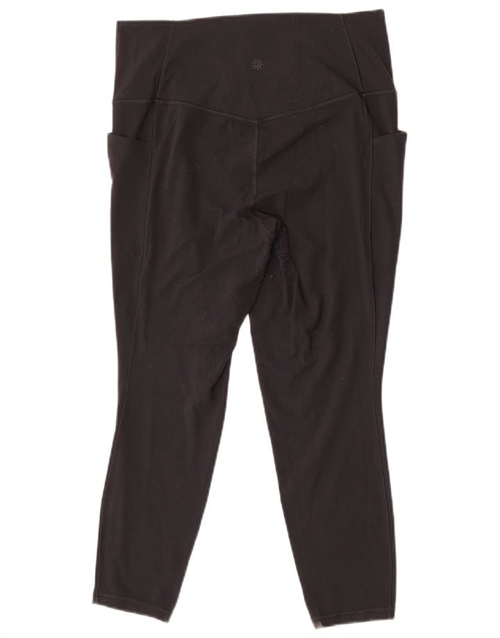 Athleta Damen Capri-Leggings UK 16 Large Schwarzes Nylon