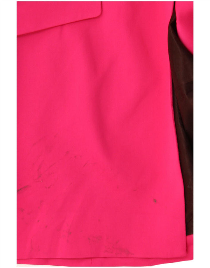 Zara Damen 2-Knopf-Blazerjacke UK 12 Mittelrosa Viskose