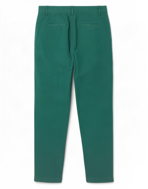 Benetton Damen Tapered Chinohose UK 12 Medium W32 L25 Grünes Leinen