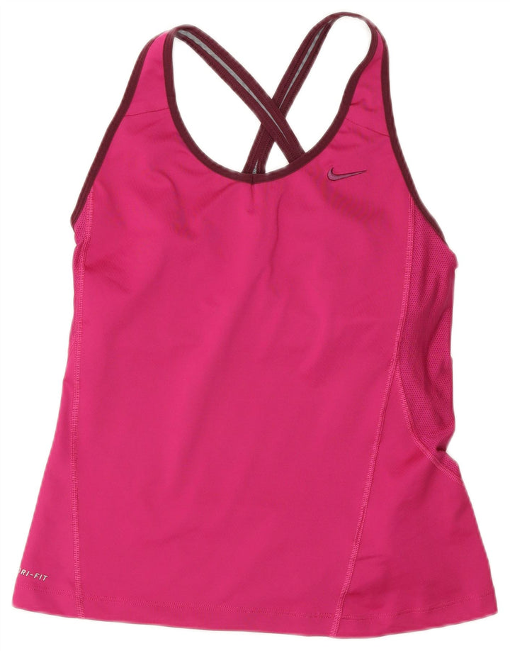 Nike Damen Dri Fit Weste Top UK 14 Large Pink Polyester