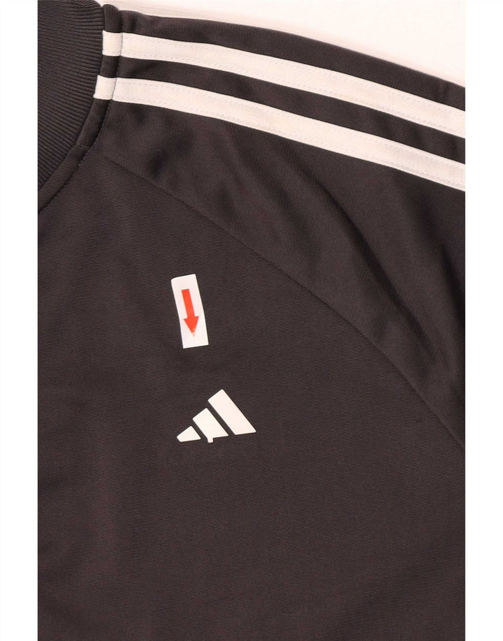 Adidas Jungen-Trainingsanzug-Top-Jacke, 13–14 Jahre, graues Colourblock-Polyester