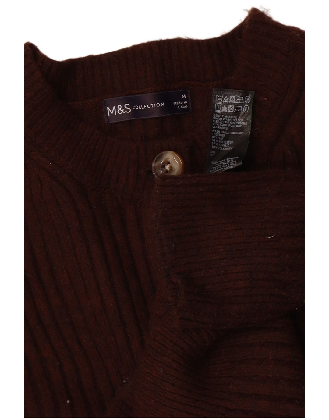 Marks & Spencer Damen-Cardigan-Pullover UK 14 Mittelbraunes Polyester