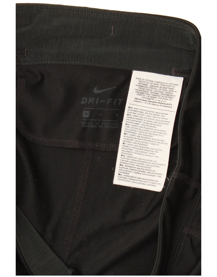 NIKE Damen Dri Fit Leggings UK 12 Medium Schwarz Polyester