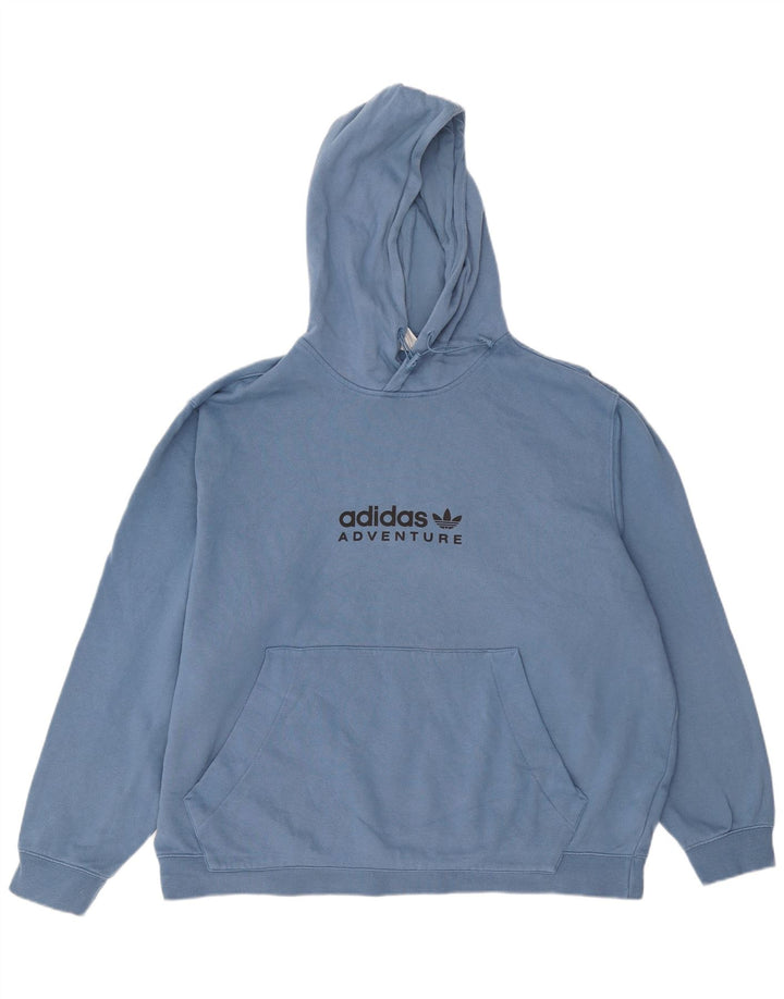 ADIDAS Herren Adventure Graphic Hoodie Pullover 2XL Blau Baumwolle