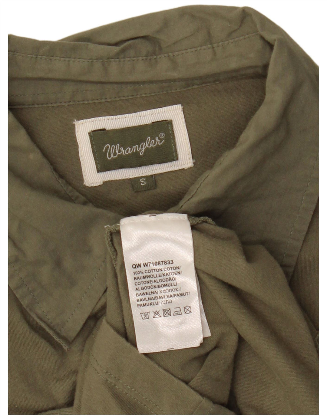 WRANGLER Herren-Militär-Kurzarmhemd, klein, Khaki, Baumwolle