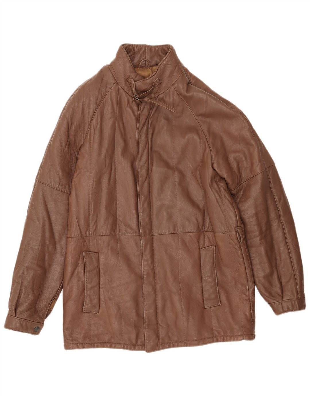 Vintage Herren Lederjacke IT 48 Mittelbraunes Leder