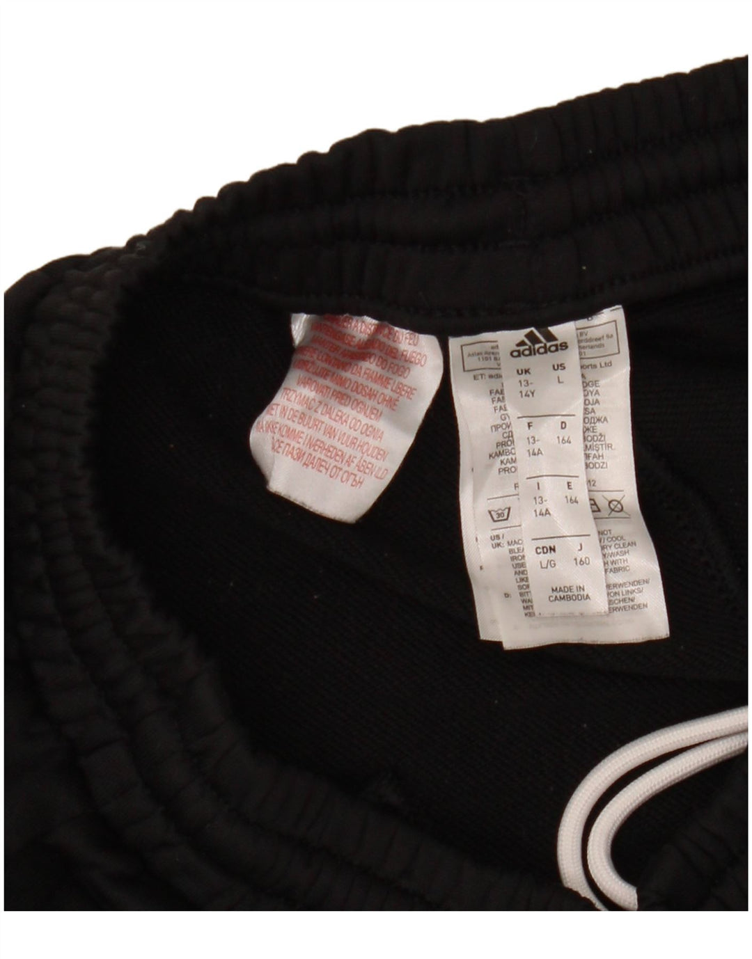 Adidas Jungen-Trainingshose, Jogginghose, 13–14 Jahre, schwarzes Polyester