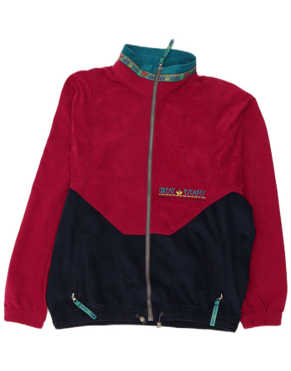 Great Escapes Herren-Trainingsanzug-Oberteil, Jacke, IT 50, Mittelrot, Farbblock-Retro
