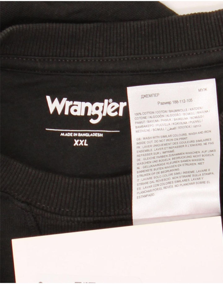 Wrangler Herren Sweatshirt Pullover 2XL Schwarz Baumwolle