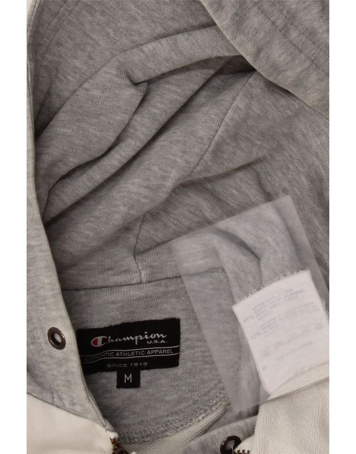 CHAMPION Damen-Kapuzenpullover mit Reißverschluss, UK 14, Mittelweiß, Colourblock-Baumwolle