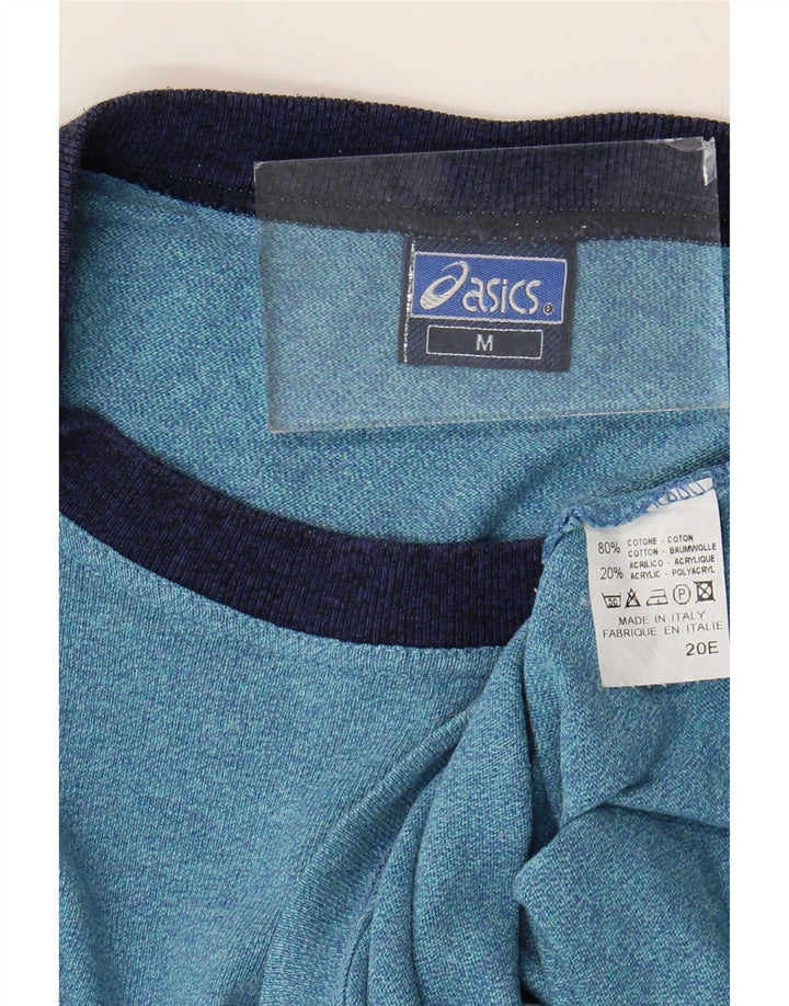 Asics Herren T-Shirt-Oberteil aus mittelblau gefleckter Baumwolle