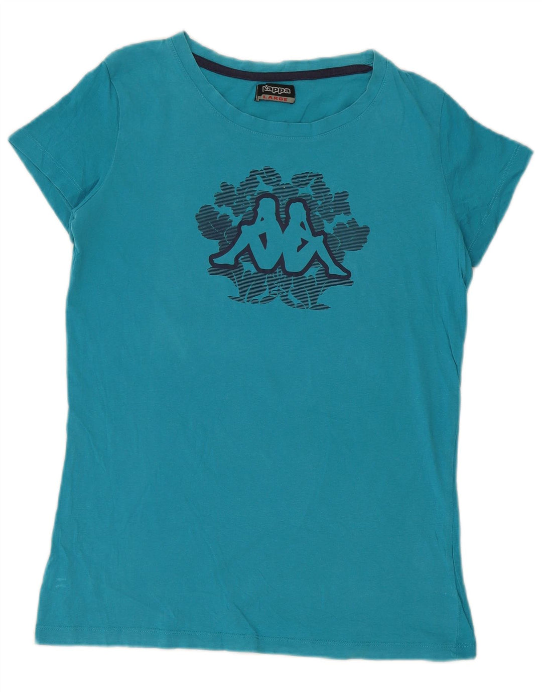 Kappa Damen Grafik T-Shirt Top UK 14 Large Blau