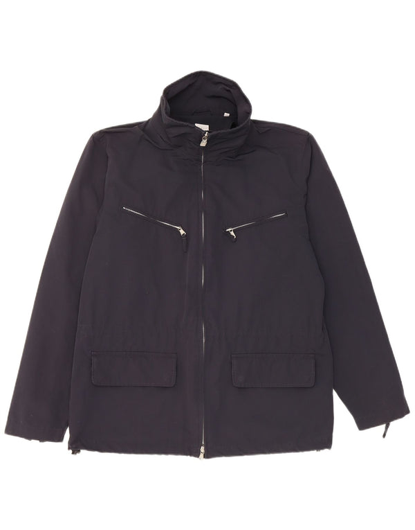 Aspesi Womens Utility Jacke UK 14 Medium Marineblau Baumwolle
