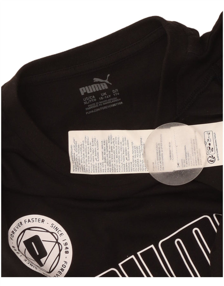 Puma Jungen Graphic Vest Top 15–16 Jahre schwarze Baumwolle