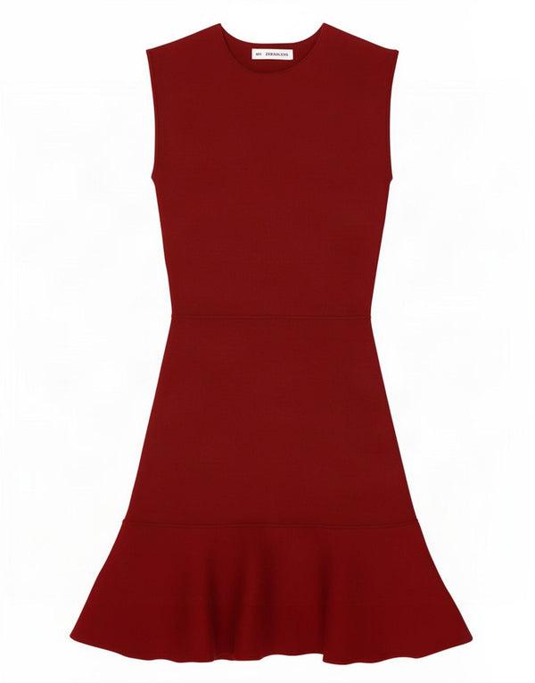 Ärmelloses Pulloverkleid für Damen von Zara, Gr. 8, Burgunderrot, Viskose