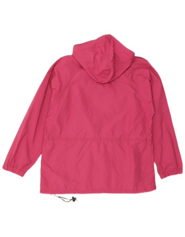 L.L.Bean Damen Kapuzenpullover Regenjacke UK 14 Mittelrosa Nylon