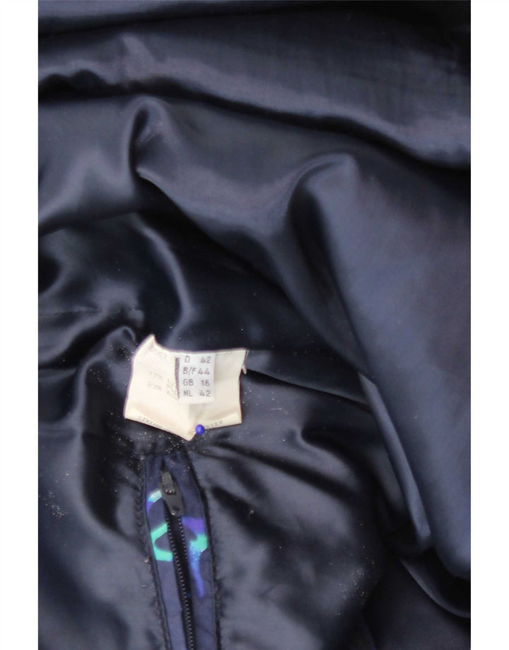 FUCHS & SCHMITT Wattierte Damenjacke mit Kapuze, UK 16, groß, marineblau, geometrisch