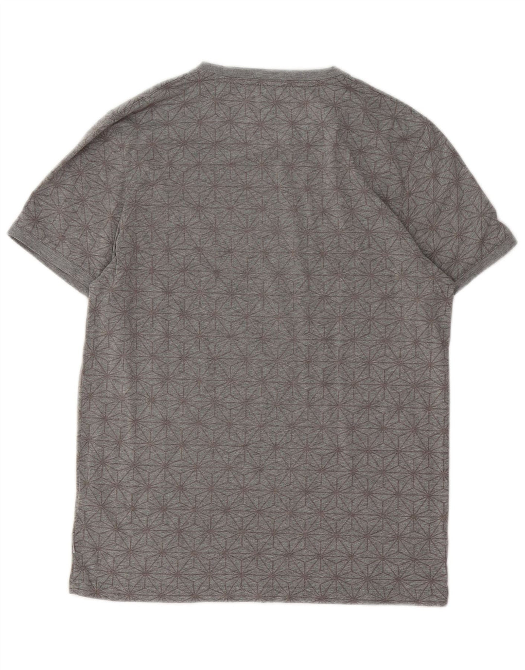Ted Baker Herren-T-Shirt mit Grafik, Größe 3, mittelgraue, geometrische Baumwolle