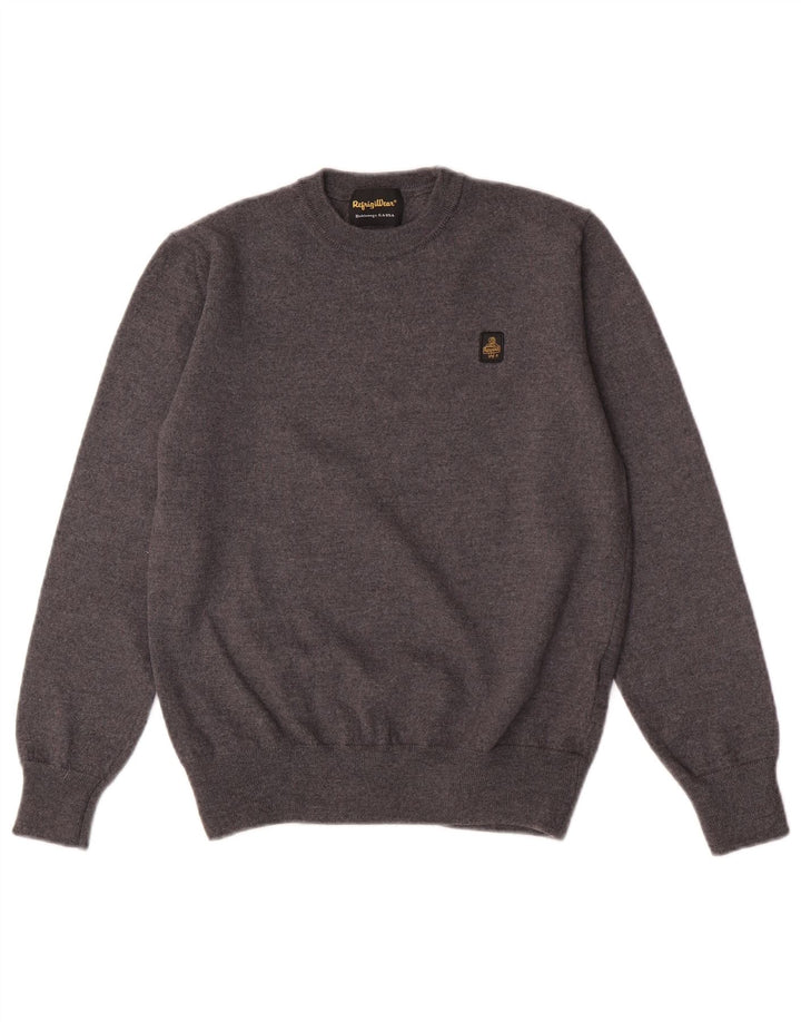 Refrigiwear Jungen-Pullover mit Rundhalsausschnitt, 11–12 Jahre, mittelgraue Wolle