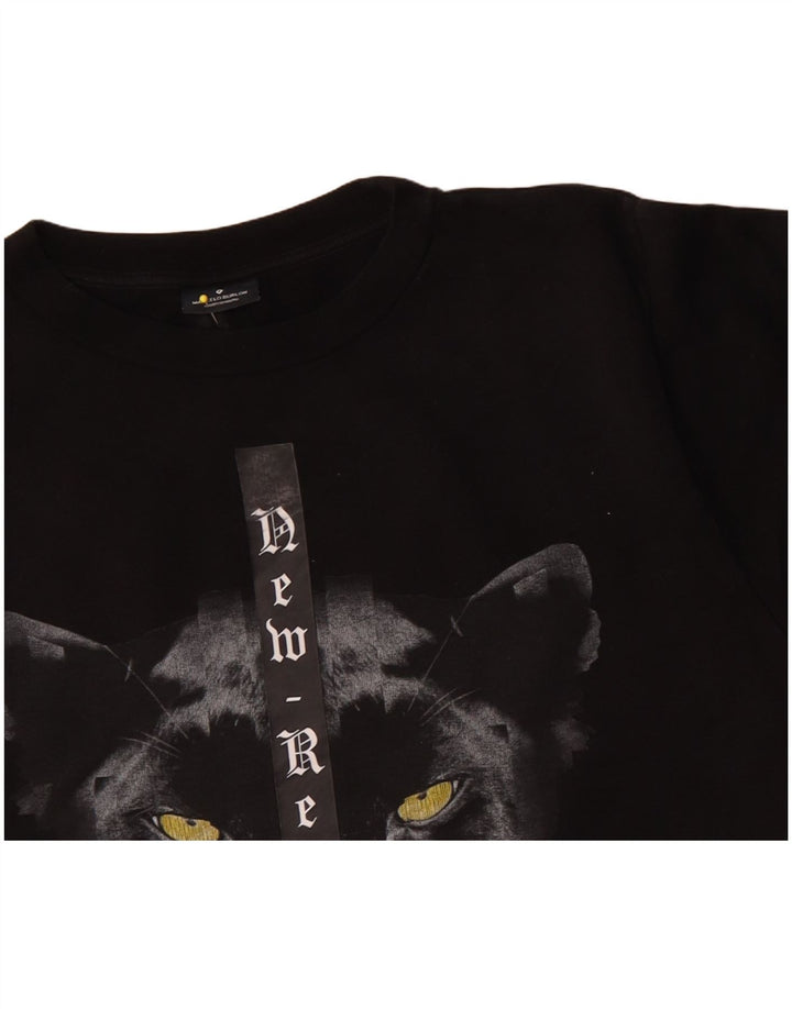 Marcelo Burlon Herren-Sweatshirt mit Grafik, Größe S, schwarze Baumwolle