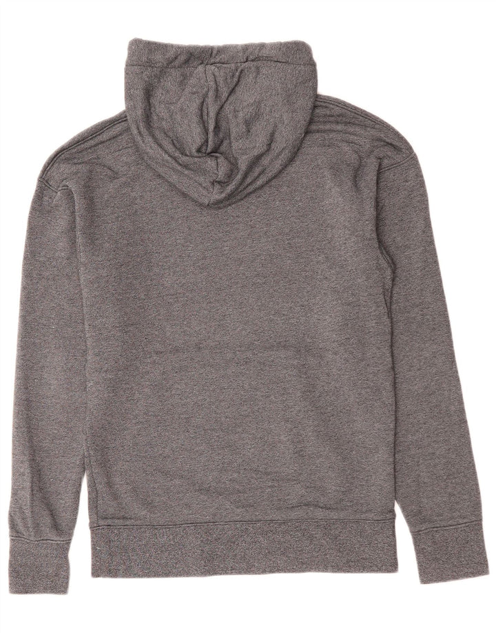 NIKE Damen Kapuzenpullover UK 12 Mittelgraue Baumwolle