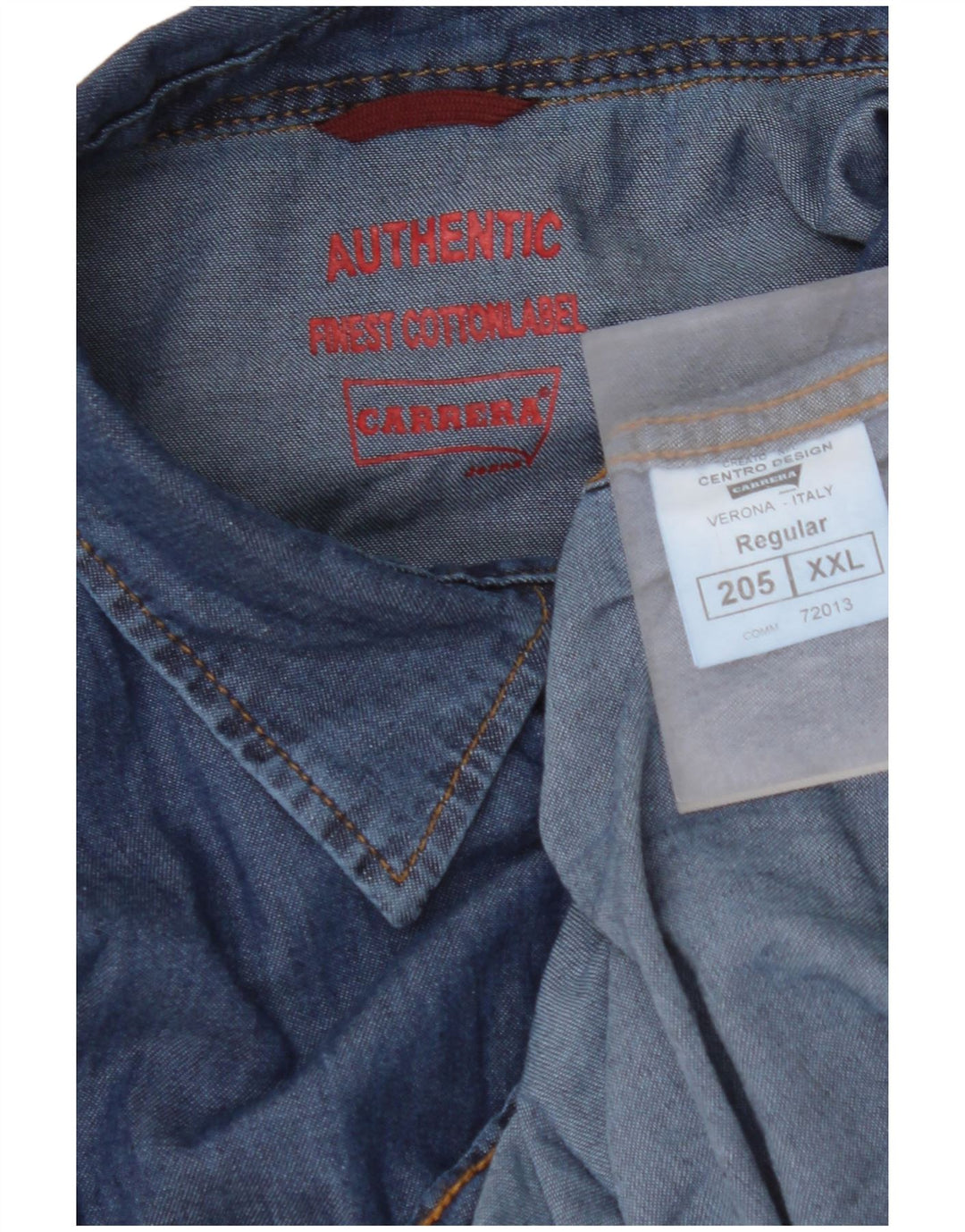 CARRERA Herren VERONA Jeanshemd 2XL Blaue Baumwolle