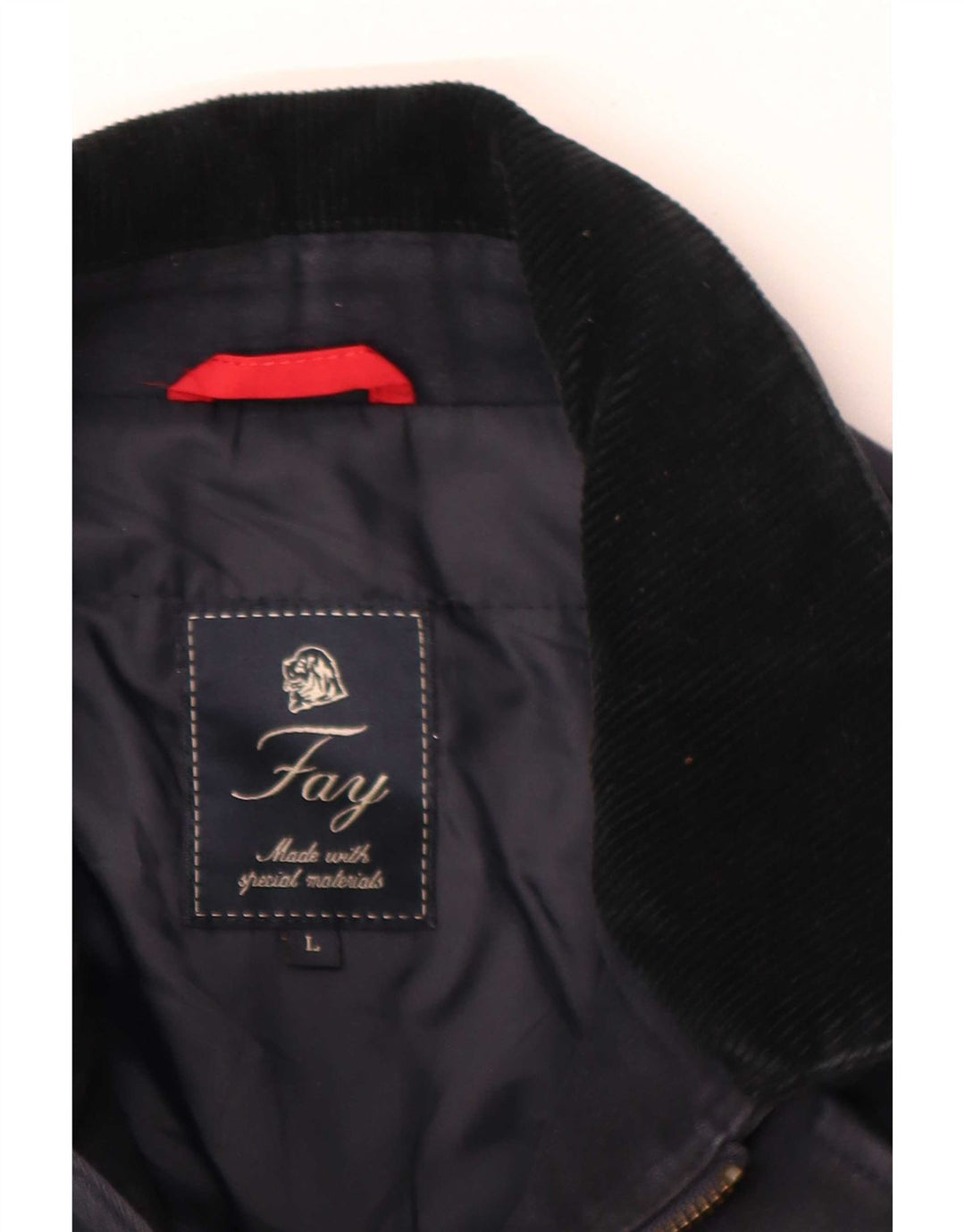 Fay Herren-Windbreakerjacke mit 3 Knöpfen, UK 40, Größe L, Marineblau, Baumwolle